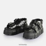 ава сандале на платформи веганске Buffalo црнD02H4J520 |сандале - Слика 4