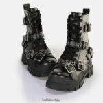 аспха копча средња глежњача веганска Buffalo црнD02H4J849 |чизме - Слика 4