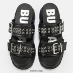 аспха лооп сандале на платформи веганске Buffalo црнD02H4J886 |слајдови - Слика 3