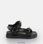 еве трацк ц платформа тобоган вегански Buffalo црна/сребрнаD02H4J384 |сандале