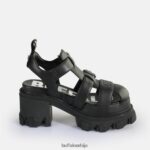 риот травл сандале са потпетицом веганске Buffalo црнD02H4J84 |сандале - Слика 6