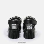 сандале са лављим ланцем веганске Buffalo црнD02H4J902 |сандале - Слика 5