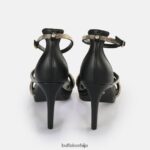 серена веган сандале са штиклом Buffalo црно златоD02H4J624 |сандале - Слика 2