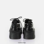 флора лацеуп ло веганска мокасинка Buffalo црнD02H4J766 |мокасинке - Слика 3