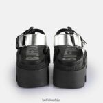флора на платформи сандале веганске Buffalo среброD02H4J108 |сандале - Слика 5