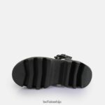 флора на Фисхер платформа сандале веганске Buffalo црнD02H4J642 |сандале - Слика 7