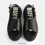флора сандале са укрштеним платформама веганске Buffalo црнD02H4J164 |сандале - Слика 3