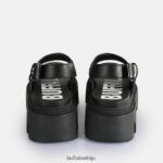 флора сандале са укрштеним платформама веганске Buffalo црнD02H4J164 |сандале - Слика 5