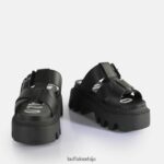 флора слиде платформ сандале веганске Buffalo црнD02H4J565 |слајдови - Слика 4